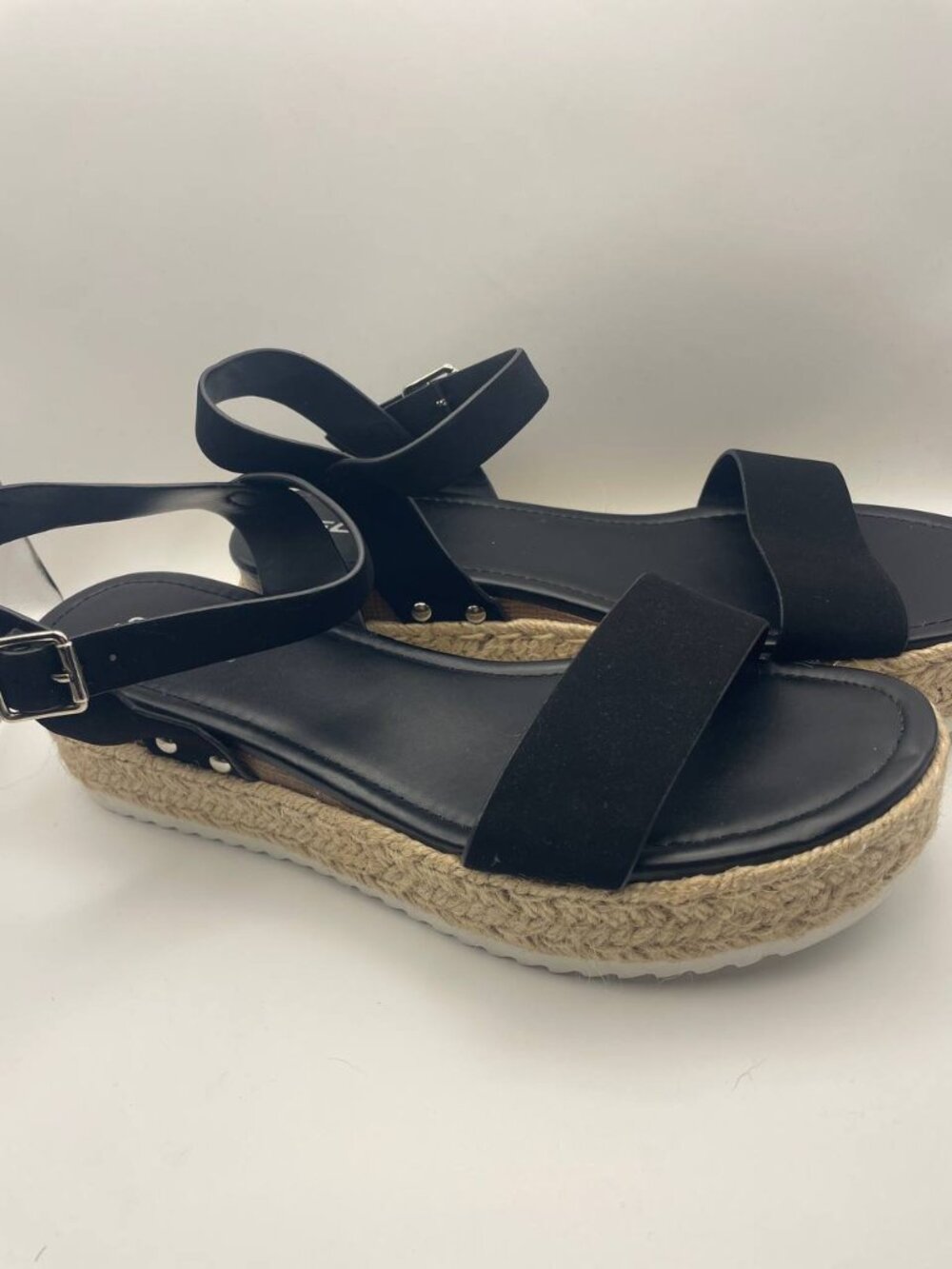 Soda Women's Black Platform Espadrille Ankle Strap Sandals | Coastal Boho new